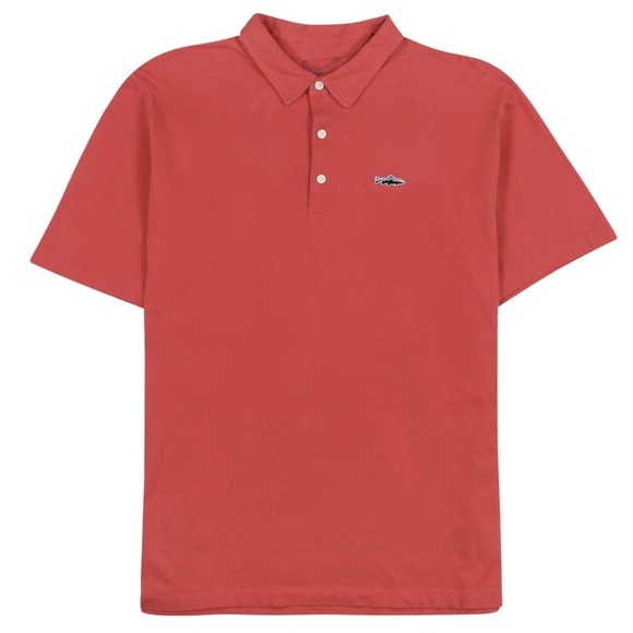 PATAGONIA Trout Fitz Roy Organic Cotton Jersey Polo Shirt - Picture 1 of 9